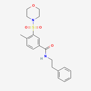 molecular formula C20H24N2O4S B5306531 4-methyl-3-(morpholin-4-ylsulfonyl)-N-(2-phenylethyl)benzamide 