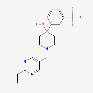 molecular formula C19H22F3N3O B5306535 1-[(2-ethyl-5-pyrimidinyl)methyl]-4-[3-(trifluoromethyl)phenyl]-4-piperidinol 