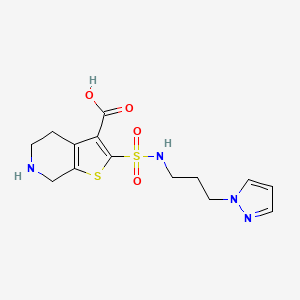 2-({[3-(1H-pyrazol-1-yl)propyl]amino}sulfonyl)-4,5,6,7-tetrahydrothieno[2,3-c]pyridine-3-carboxylic acid