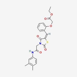 molecular formula C24H24N2O6S B5306554 ethyl {2-[(3-{2-[(3,4-dimethylphenyl)amino]-2-oxoethyl}-2,4-dioxo-1,3-thiazolidin-5-ylidene)methyl]phenoxy}acetate 