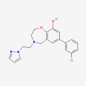 7-(3-chlorophenyl)-4-[2-(1H-pyrazol-1-yl)ethyl]-2,3,4,5-tetrahydro-1,4-benzoxazepin-9-ol