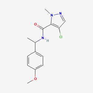 molecular formula C14H16ClN3O2 B5306574 4-chloro-N-[1-(4-methoxyphenyl)ethyl]-1-methyl-1H-pyrazole-5-carboxamide 