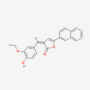 molecular formula C23H18O4 B5306607 3-(3-ethoxy-4-hydroxybenzylidene)-5-(2-naphthyl)-2(3H)-furanone 