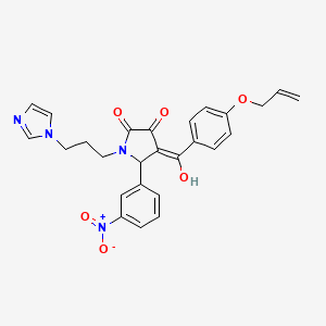 molecular formula C26H24N4O6 B5306624 4-[4-(allyloxy)benzoyl]-3-hydroxy-1-[3-(1H-imidazol-1-yl)propyl]-5-(3-nitrophenyl)-1,5-dihydro-2H-pyrrol-2-one 