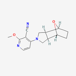 2-methoxy-4-[(1R*,2R*,6S*,7S*)-10-oxa-4-azatricyclo[5.2.1.0~2,6~]dec-4-yl]nicotinonitrile