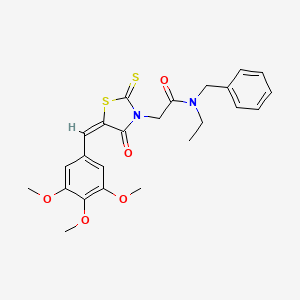 N-benzyl-N-ethyl-2-[4-oxo-2-thioxo-5-(3,4,5-trimethoxybenzylidene)-1,3-thiazolidin-3-yl]acetamide