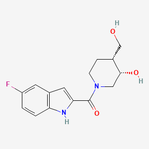 molecular formula C15H17FN2O3 B5306668 (3S*,4R*)-1-[(5-fluoro-1H-indol-2-yl)carbonyl]-4-(hydroxymethyl)-3-piperidinol 