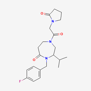 4-(4-fluorobenzyl)-3-isopropyl-1-[(2-oxopyrrolidin-1-yl)acetyl]-1,4-diazepan-5-one