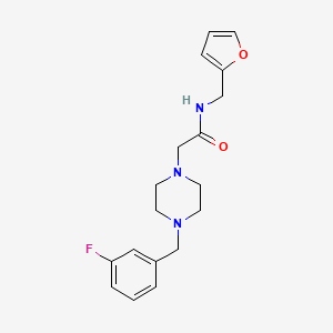 molecular formula C18H22FN3O2 B5306709 2-[4-(3-fluorobenzyl)-1-piperazinyl]-N-(2-furylmethyl)acetamide 