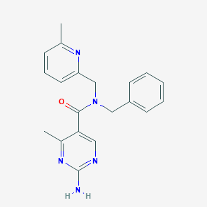 molecular formula C20H21N5O B5306713 2-amino-N-benzyl-4-methyl-N-[(6-methylpyridin-2-yl)methyl]pyrimidine-5-carboxamide 