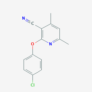 molecular formula C14H11ClN2O B5306718 2-(4-chlorophenoxy)-4,6-dimethylnicotinonitrile 