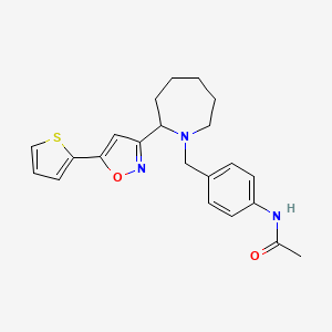 molecular formula C22H25N3O2S B5306772 N-[4-({2-[5-(2-thienyl)-3-isoxazolyl]-1-azepanyl}methyl)phenyl]acetamide 