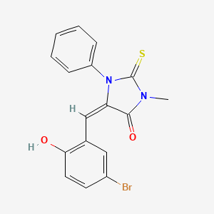 molecular formula C17H13BrN2O2S B5306783 5-(5-bromo-2-hydroxybenzylidene)-3-methyl-1-phenyl-2-thioxo-4-imidazolidinone 