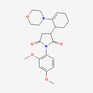 molecular formula C22H28N2O5 B5306799 1-(2,4-dimethoxyphenyl)-3-[2-(4-morpholinyl)-2-cyclohexen-1-yl]-2,5-pyrrolidinedione 