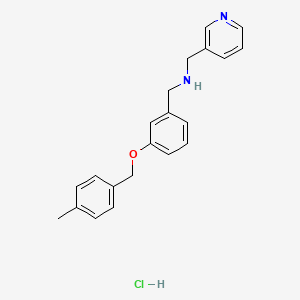 molecular formula C21H23ClN2O B5306800 {3-[(4-methylbenzyl)oxy]benzyl}(3-pyridinylmethyl)amine hydrochloride 