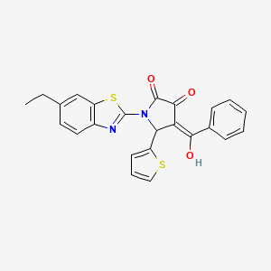 molecular formula C24H18N2O3S2 B5306805 4-benzoyl-1-(6-ethyl-1,3-benzothiazol-2-yl)-3-hydroxy-5-(2-thienyl)-1,5-dihydro-2H-pyrrol-2-one 