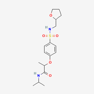 molecular formula C17H26N2O5S B5306819 N-isopropyl-2-(4-{[(tetrahydro-2-furanylmethyl)amino]sulfonyl}phenoxy)propanamide 