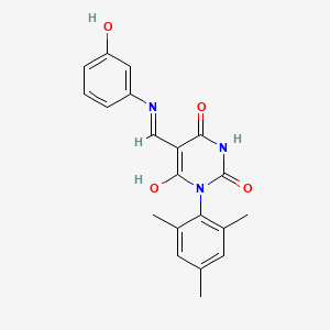 5-{[(3-hydroxyphenyl)amino]methylene}-1-mesityl-2,4,6(1H,3H,5H)-pyrimidinetrione