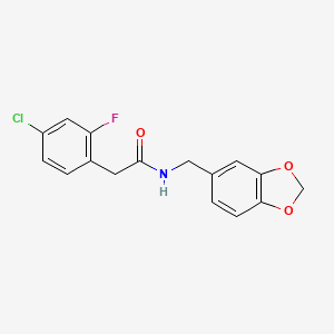 molecular formula C16H13ClFNO3 B5306899 N-(1,3-benzodioxol-5-ylmethyl)-2-(4-chloro-2-fluorophenyl)acetamide 