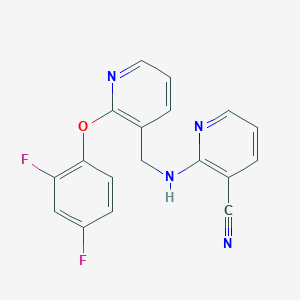 molecular formula C18H12F2N4O B5306902 2-({[2-(2,4-difluorophenoxy)pyridin-3-yl]methyl}amino)nicotinonitrile 