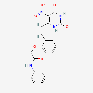 molecular formula C20H16N4O6 B5306937 2-{2-[2-(5-nitro-2,6-dioxo-1,2,3,6-tetrahydro-4-pyrimidinyl)vinyl]phenoxy}-N-phenylacetamide 