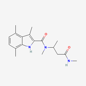 N,3,4,7-tetramethyl-N-[1-methyl-3-(methylamino)-3-oxopropyl]-1H-indole-2-carboxamide