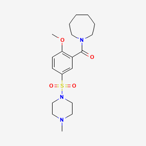 1-{2-methoxy-5-[(4-methyl-1-piperazinyl)sulfonyl]benzoyl}azepane