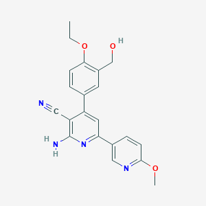 molecular formula C21H20N4O3 B5306974 6-amino-4-[4-ethoxy-3-(hydroxymethyl)phenyl]-6'-methoxy-2,3'-bipyridine-5-carbonitrile 