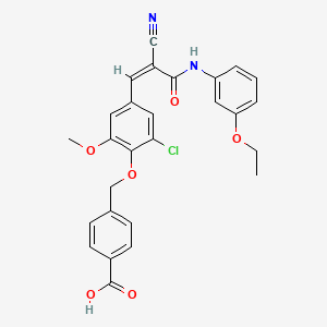 molecular formula C27H23ClN2O6 B5306978 4-[(2-chloro-4-{2-cyano-3-[(3-ethoxyphenyl)amino]-3-oxo-1-propen-1-yl}-6-methoxyphenoxy)methyl]benzoic acid 