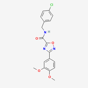 molecular formula C18H16ClN3O4 B5306998 N-(4-chlorobenzyl)-3-(3,4-dimethoxyphenyl)-1,2,4-oxadiazole-5-carboxamide 