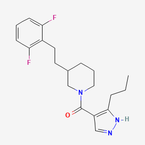 molecular formula C20H25F2N3O B5307013 3-[2-(2,6-difluorophenyl)ethyl]-1-[(3-propyl-1H-pyrazol-4-yl)carbonyl]piperidine 