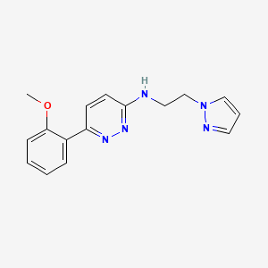 molecular formula C16H17N5O B5307022 6-(2-methoxyphenyl)-N-[2-(1H-pyrazol-1-yl)ethyl]pyridazin-3-amine 