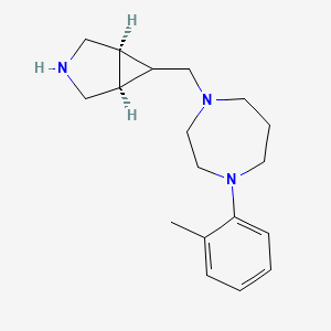 molecular formula C18H27N3 B5307044 rel-(1R,5S,6r)-6-{[4-(2-methylphenyl)-1,4-diazepan-1-yl]methyl}-3-azabicyclo[3.1.0]hexane dihydrochloride 