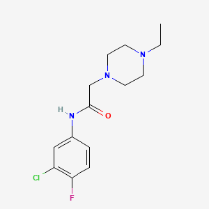 molecular formula C14H19ClFN3O B5307048 N-(3-chloro-4-fluorophenyl)-2-(4-ethyl-1-piperazinyl)acetamide 