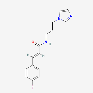 molecular formula C15H16FN3O B5307049 3-(4-fluorophenyl)-N-[3-(1H-imidazol-1-yl)propyl]acrylamide 