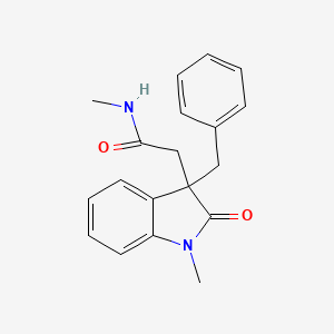 molecular formula C19H20N2O2 B5307084 2-(3-benzyl-1-methyl-2-oxo-2,3-dihydro-1H-indol-3-yl)-N-methylacetamide 