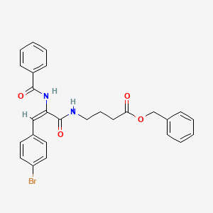 molecular formula C27H25BrN2O4 B5307099 benzyl 4-{[2-(benzoylamino)-3-(4-bromophenyl)acryloyl]amino}butanoate 