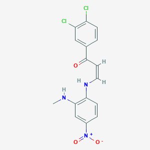 molecular formula C16H13Cl2N3O3 B5307118 1-(3,4-dichlorophenyl)-3-{[2-(methylamino)-4-nitrophenyl]amino}-2-propen-1-one 