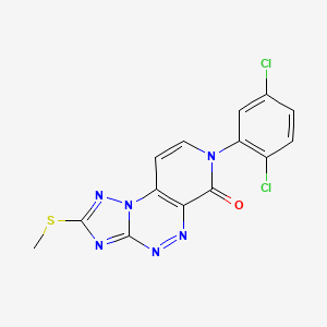 molecular formula C14H8Cl2N6OS B5307120 7-(2,5-dichlorophenyl)-2-(methylthio)pyrido[4,3-e][1,2,4]triazolo[5,1-c][1,2,4]triazin-6(7H)-one 