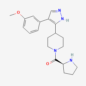 4-[4-(3-methoxyphenyl)-1H-pyrazol-5-yl]-1-L-prolylpiperidine