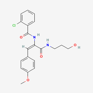 2-chloro-N-[1-{[(3-hydroxypropyl)amino]carbonyl}-2-(4-methoxyphenyl)vinyl]benzamide