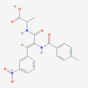 N-[2-[(4-methylbenzoyl)amino]-3-(3-nitrophenyl)acryloyl]alanine