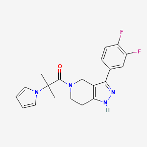 3-(3,4-difluorophenyl)-5-[2-methyl-2-(1H-pyrrol-1-yl)propanoyl]-4,5,6,7-tetrahydro-1H-pyrazolo[4,3-c]pyridine