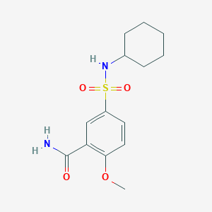 molecular formula C14H20N2O4S B5307184 5-[(cyclohexylamino)sulfonyl]-2-methoxybenzamide 