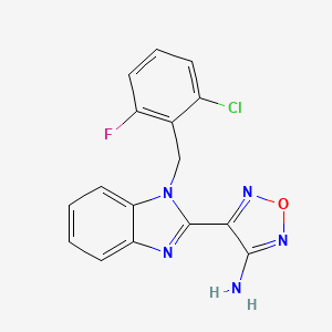 molecular formula C16H11ClFN5O B5307196 4-[1-(2-chloro-6-fluorobenzyl)-1H-benzimidazol-2-yl]-1,2,5-oxadiazol-3-amine 