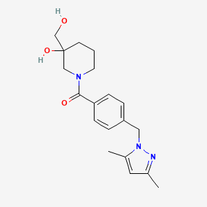 1-{4-[(3,5-dimethyl-1H-pyrazol-1-yl)methyl]benzoyl}-3-(hydroxymethyl)-3-piperidinol