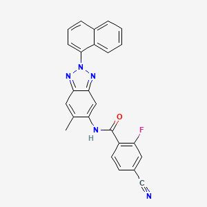 molecular formula C25H16FN5O B5307227 4-cyano-2-fluoro-N-[6-methyl-2-(1-naphthyl)-2H-1,2,3-benzotriazol-5-yl]benzamide 