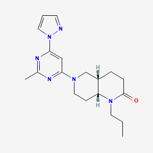 molecular formula C19H26N6O B5307254 (4aS*,8aR*)-6-[2-methyl-6-(1H-pyrazol-1-yl)pyrimidin-4-yl]-1-propyloctahydro-1,6-naphthyridin-2(1H)-one 