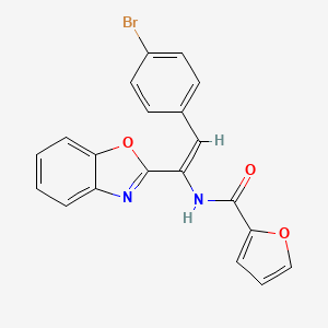 molecular formula C20H13BrN2O3 B5307349 N-[1-(1,3-benzoxazol-2-yl)-2-(4-bromophenyl)vinyl]-2-furamide 