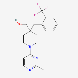 molecular formula C19H22F3N3O B5307360 {1-(2-methylpyrimidin-4-yl)-4-[2-(trifluoromethyl)benzyl]piperidin-4-yl}methanol 